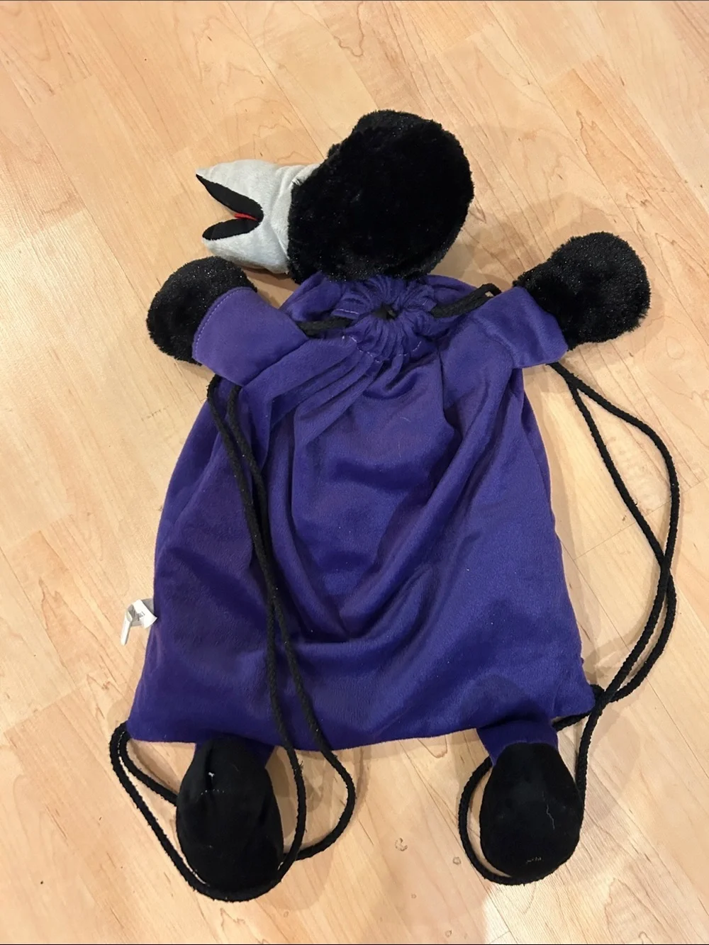 Baltimore Ravens Purple Plush Drawstring Bird Backpack/6